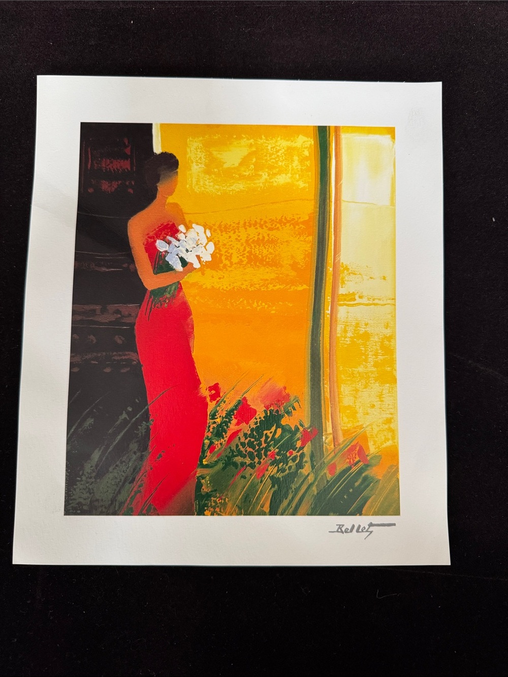 Emile Bellet Seriolithograph titled "Pleine Floraison" (Full Flowering) with COA